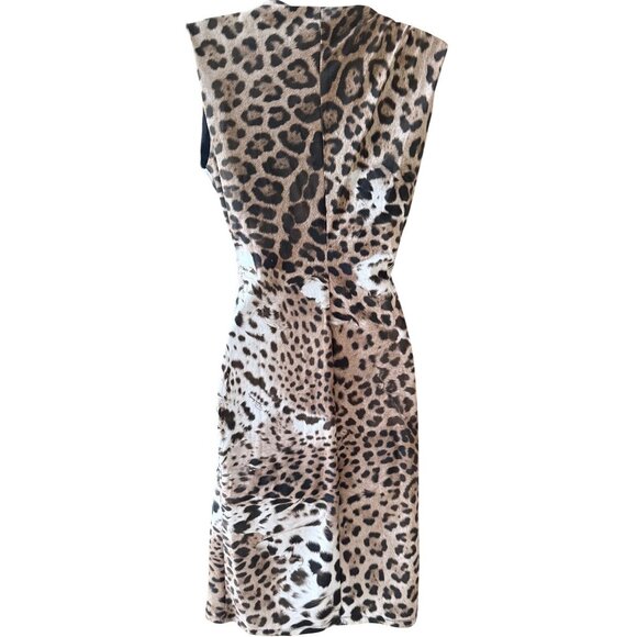 Roberto Cavalli Leopard-Print Ruched Sheath Dress – Size XL New with Tags - Picture 11 of 16